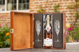 PERSONALISED ROSÉ CHAMPAGNE WITH FLUTES IN LUXURY WOODEN BOX