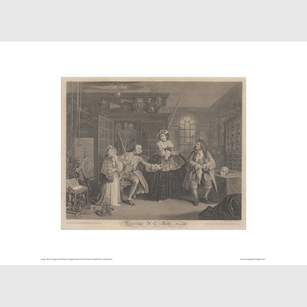 Marriage A-la-Mode Plate 3, The Inspection by William Hogarth print from Frisky Partridge