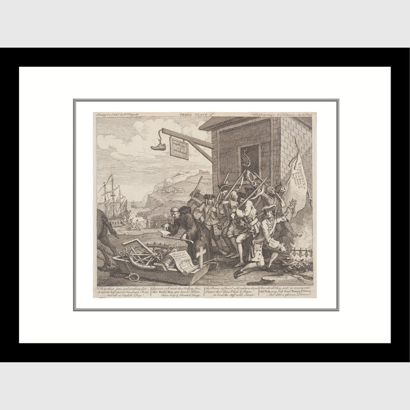 William Hogarth print of engraving The Invasion, plate 1 'France' - print at Frisky Partridge