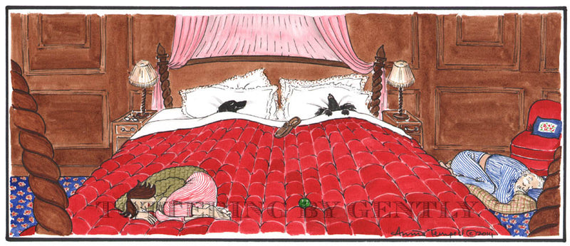Signed Tottering by Gently Print - Dogs in the bed