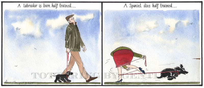 Signed Tottering by Gently Print - Dogs half trained