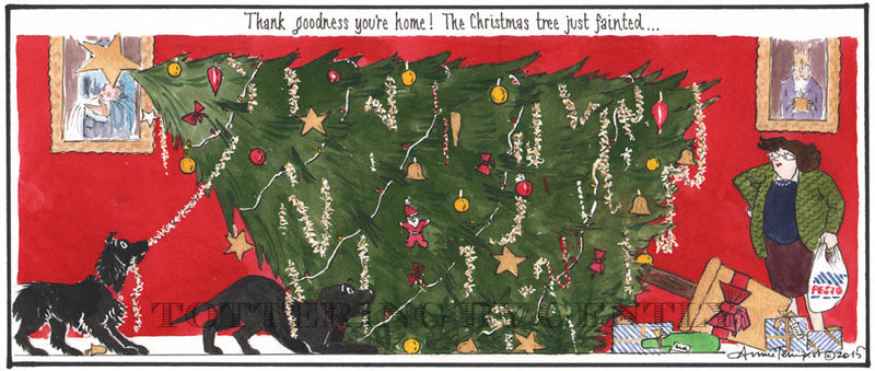 Signed Tottering by Gently Print - Christmas Tree Fainted