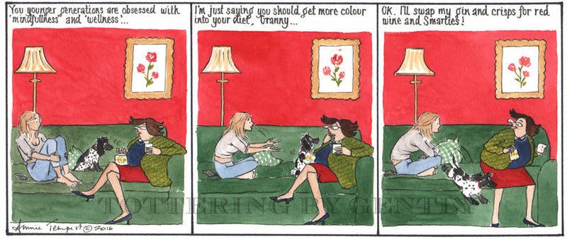 Signed Tottering by Gently Print - Wine and Smarties