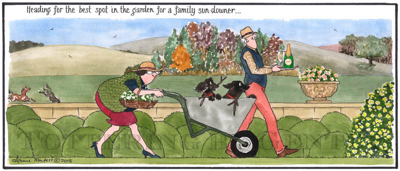 Signed Tottering by Gently Print - Best spot in the garden