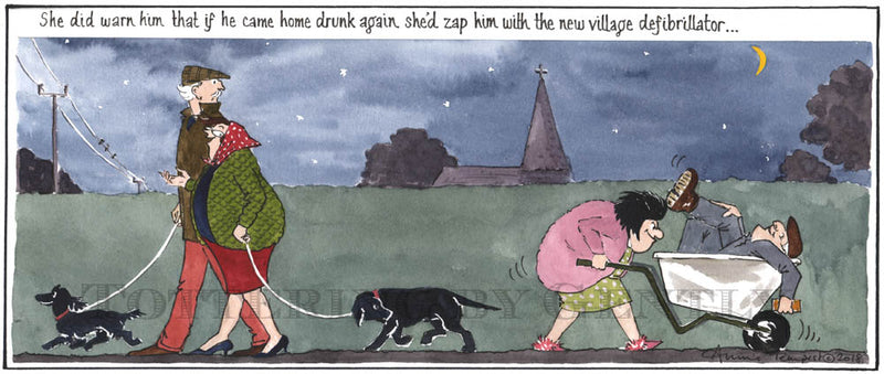 Signed Tottering by Gently Print - Village Defibrillator