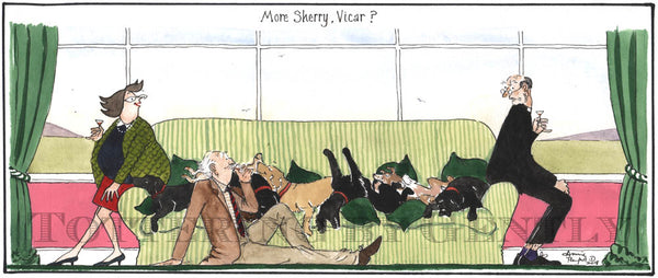 Signed Tottering by Gently Print - More sherry Vicar?