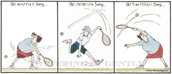 Signed Tottering by Gently Print - Tennis