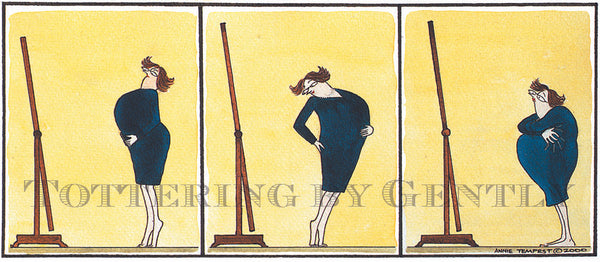 Signed Tottering by Gently Print - Daffy & the mirror