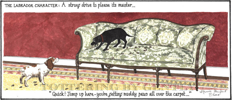 Signed Tottering by Gently Print - Muddy paws