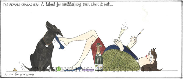 Signed Tottering by Gently Print - Women multi-tasking
