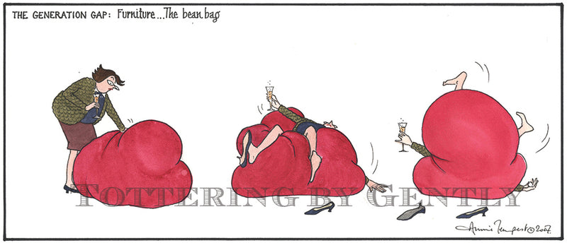 Signed Tottering by Gently Print - Bean Bag