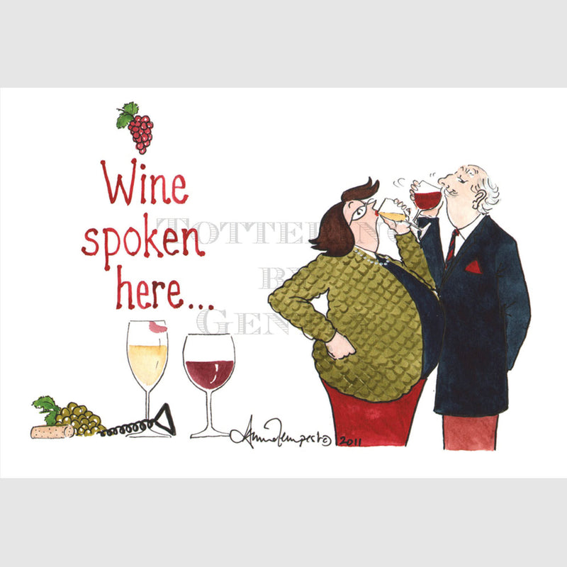 Signed Special Tottering by Gently Print - Wine Spoken Here