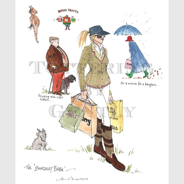 Signed Special Tottering by Gently Print - The 'Burghley Babe'