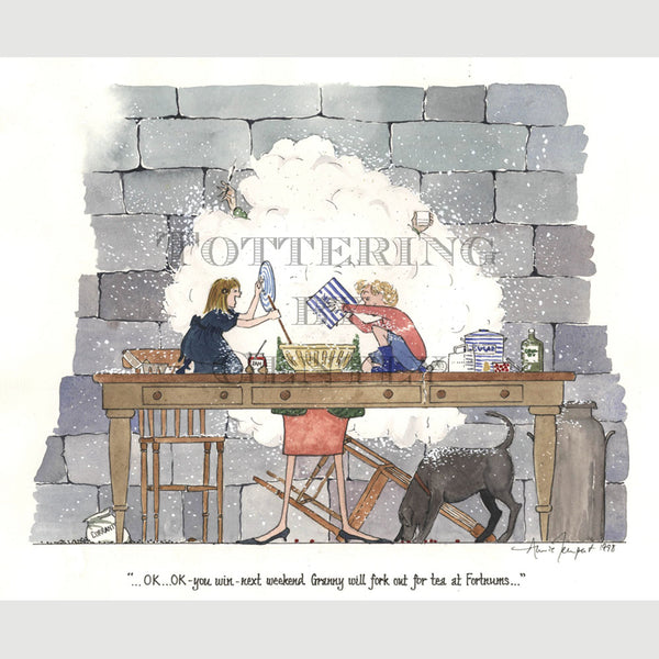 Signed Special Tottering by Gently Print - Tea at Fortnums...