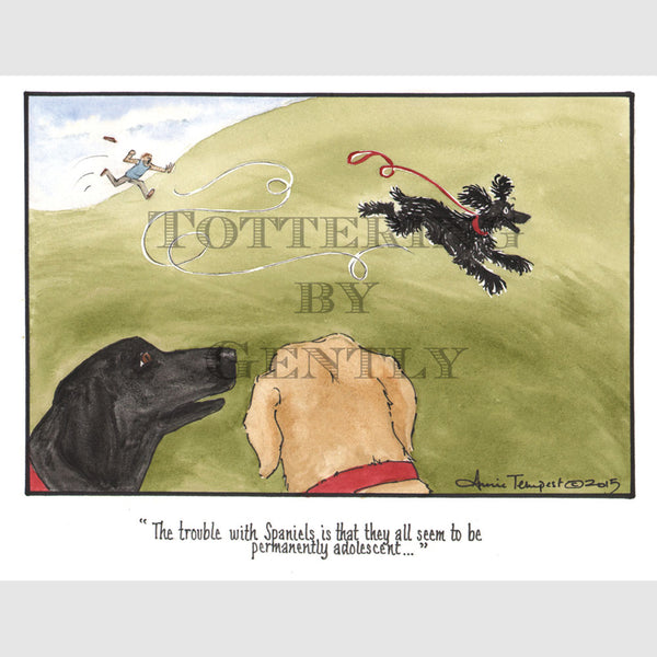 Signed Special Tottering by Gently Print - Trouble with spaniels
