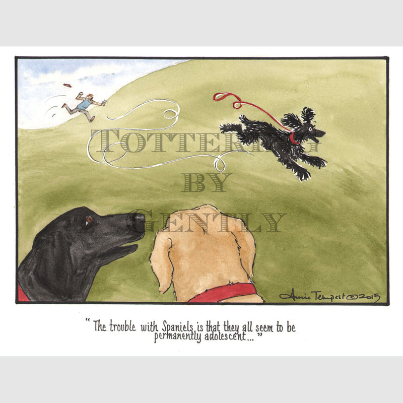 Signed Special Tottering by Gently Print - Trouble with spaniels