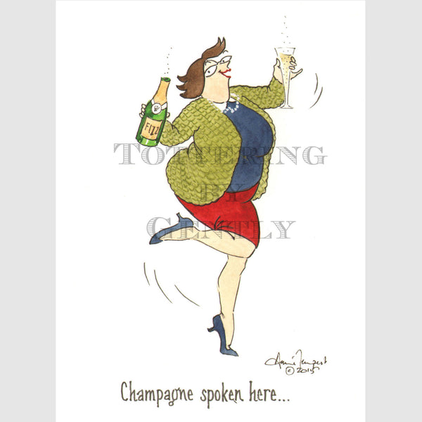 Signed Special Tottering by Gently Print - Champagne spoken here...