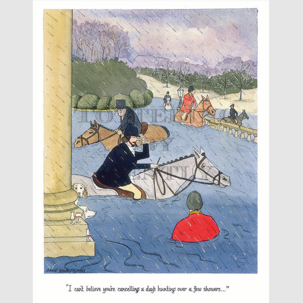 Signed Special Tottering by Gently Print - Cancelling a day's hunting