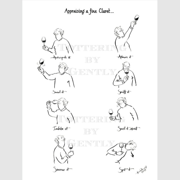 Signed Special Tottering by Gently Print - Dicky wine tasting