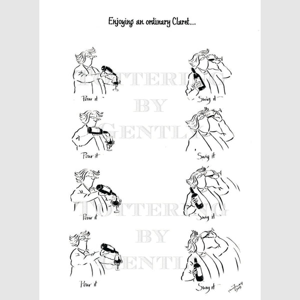 Signed Special Tottering by Gently Print - Daffy wine tasting