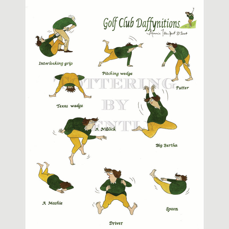 Signed Special Tottering by Gently Print - Golf Club Daffynitions...