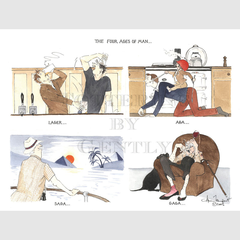 Signed Special Tottering by Gently Print - Four Ages of Man