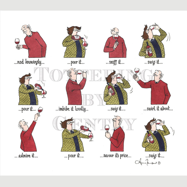 Signed Special Tottering by Gently Print - Tasting Wine
