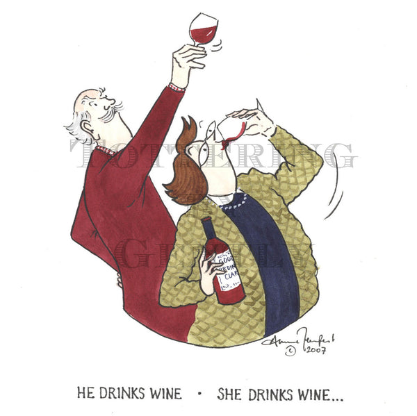 Signed Special Tottering by Gently Print - He Drinks/She Drinks