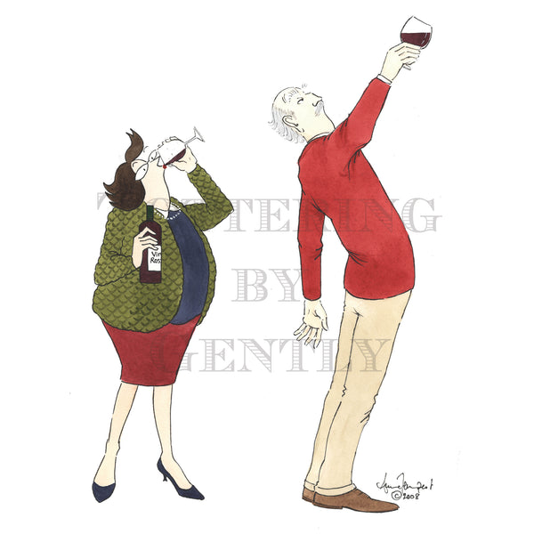 Signed Special Tottering by Gently Print - Daffy & Dicky Wine