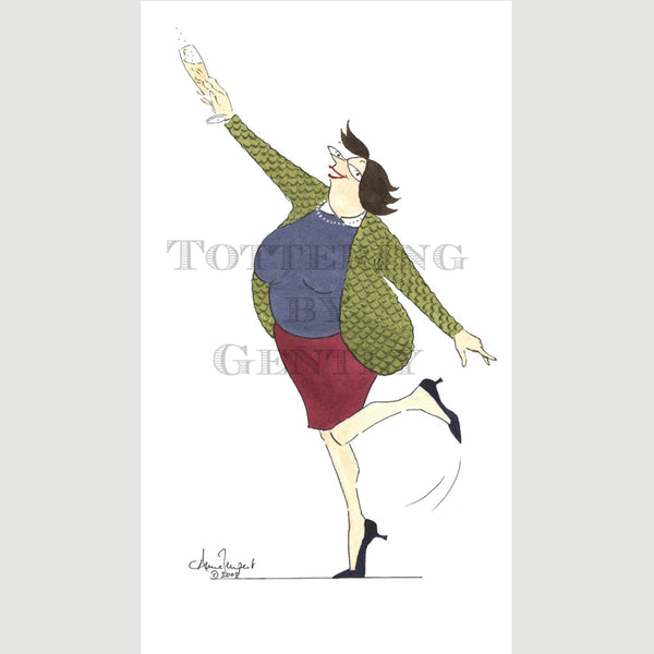 Signed Special Tottering by Gently Print - Daffy, Young at Heart