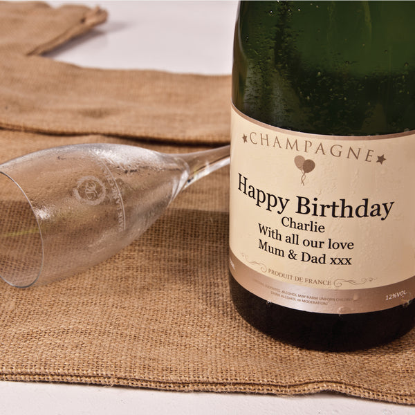 Personalised champagne store bottle