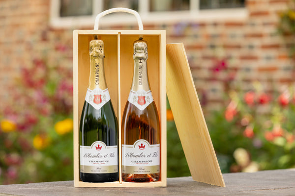 Frisky Partridge Champagne Duo gift box personalised champagne