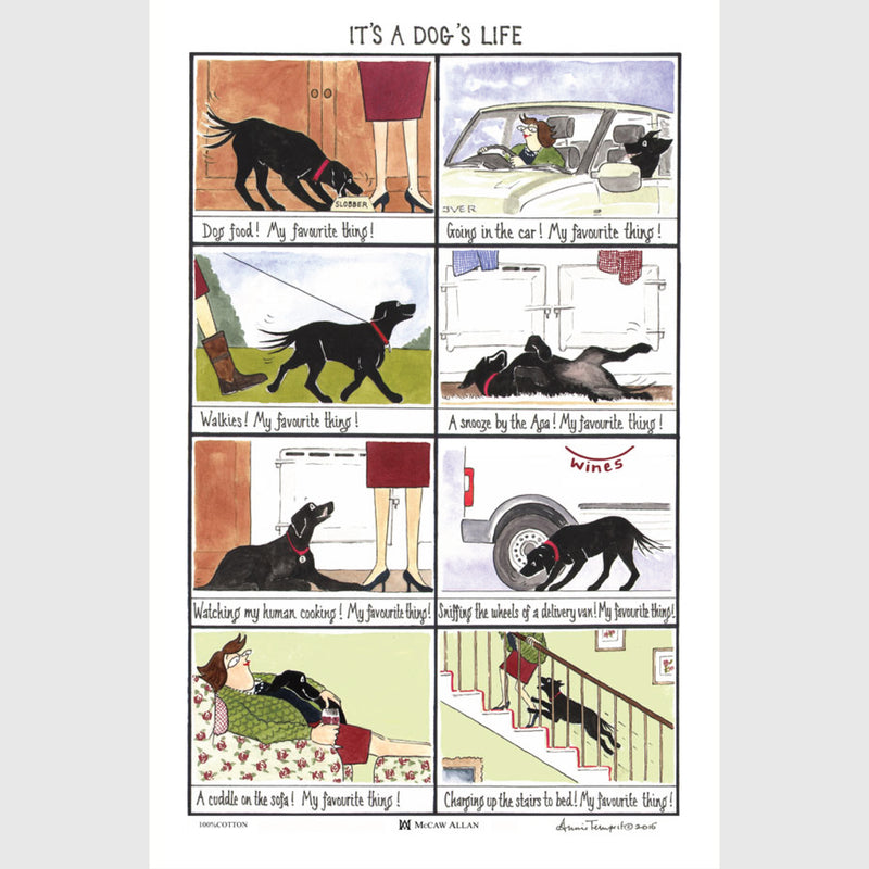 Tottering by Gently Dog's Life cotton Tea Towel 