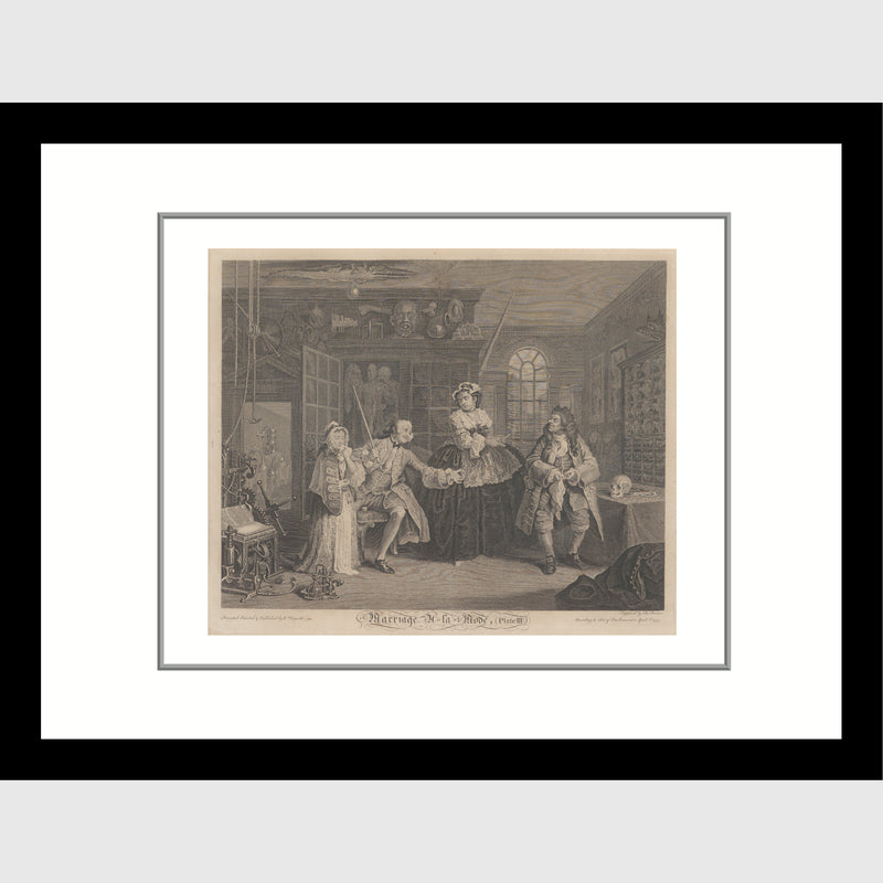 Marriage A-la-Mode Plate 3, The Inspection by William Hogarth print from Frisky Partridge