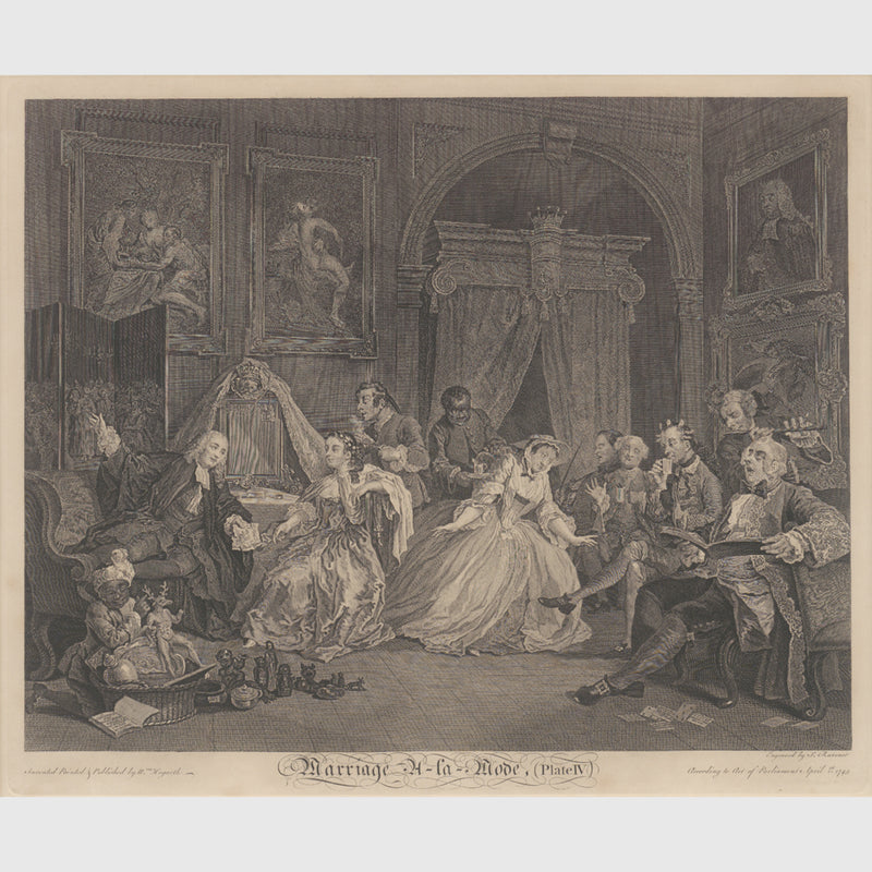 Marriage A-la-Mode Plate 4, The Toilette by William Hogarth print from Frisky Partridge