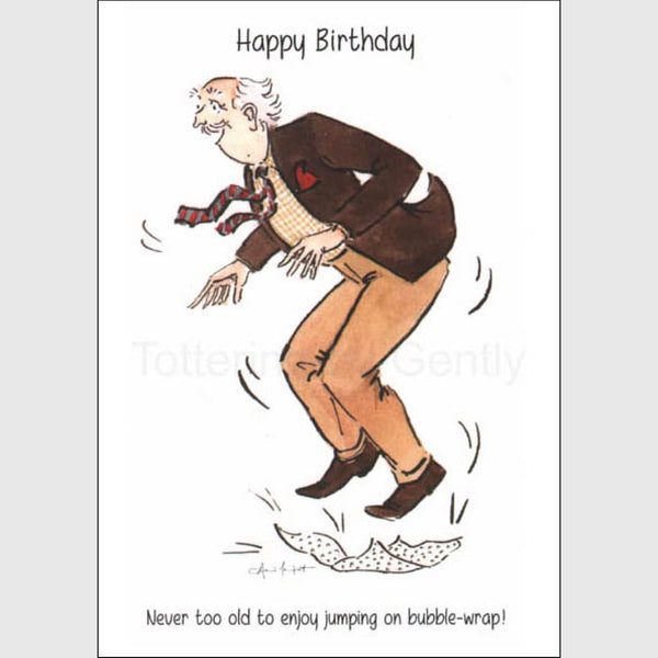 Jump on bubble-wrap, Dicky - Happy Birthday greeting card