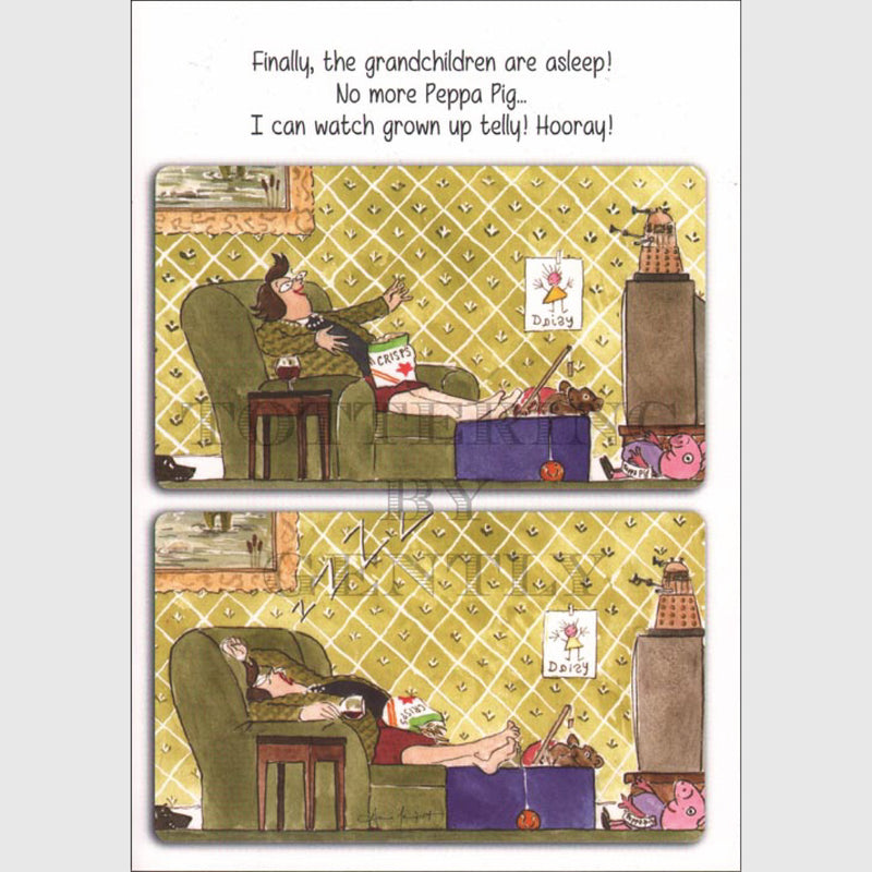 Grandchildren asleep - Greeting card