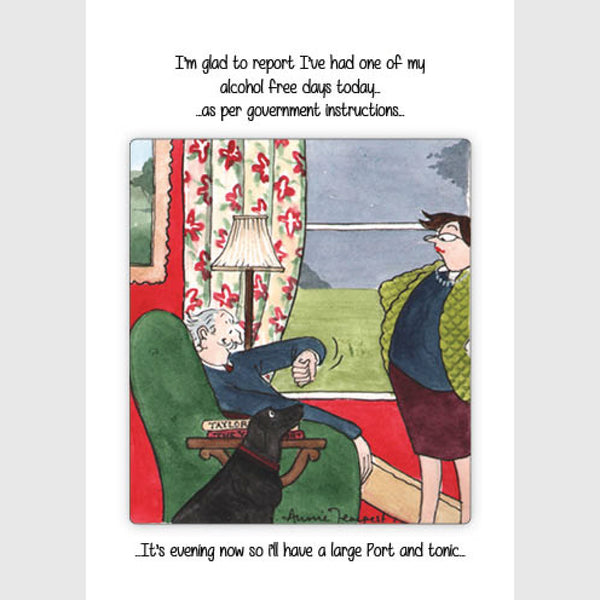 Tottering by Gently Alcohol Free Days Greeting Card | Frisky Partridge