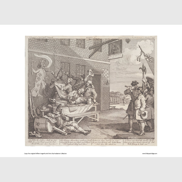 William Hogarth engraving The Invasion, Plate 2 England - print from Frisky Partridge